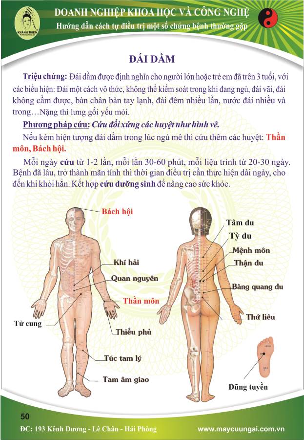 Máy cứu ngải: Cứu đái dầm